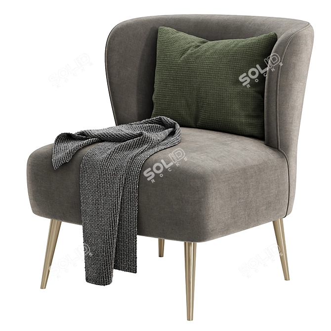 Elegant Soileau Accent Chair 3D model image 4