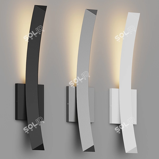 Sculptural LED Outdoor Wall Sconce 3D model image 2