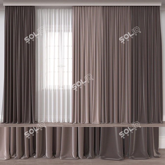 Window Curtain 3D Model Collection 3D model image 1