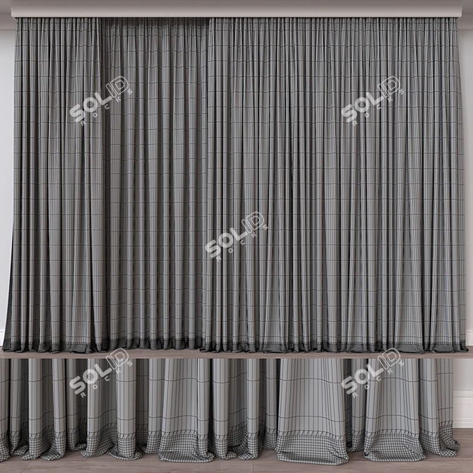 Window Curtain 3D Model Collection 3D model image 4