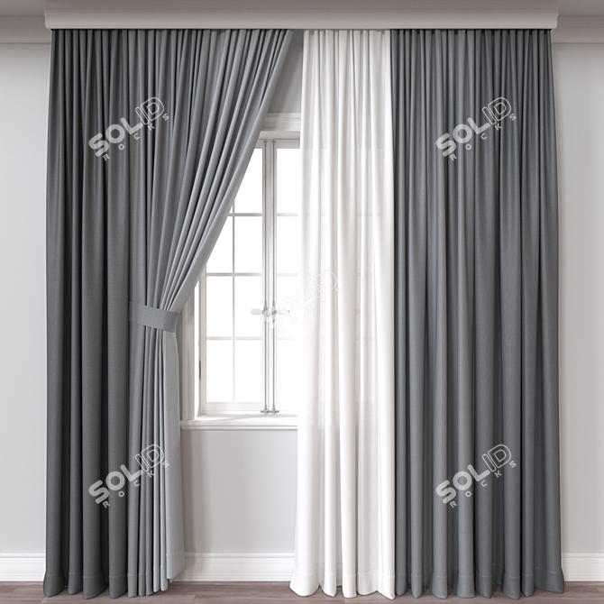 Versatile 3D Curtain Model - 93833 Polygons 3D model image 1