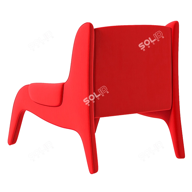 Modern Upholstered Armchair Design 3D model image 2