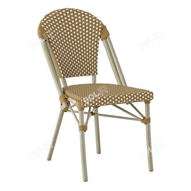 French Bistro Patio Chair 3D model image 1