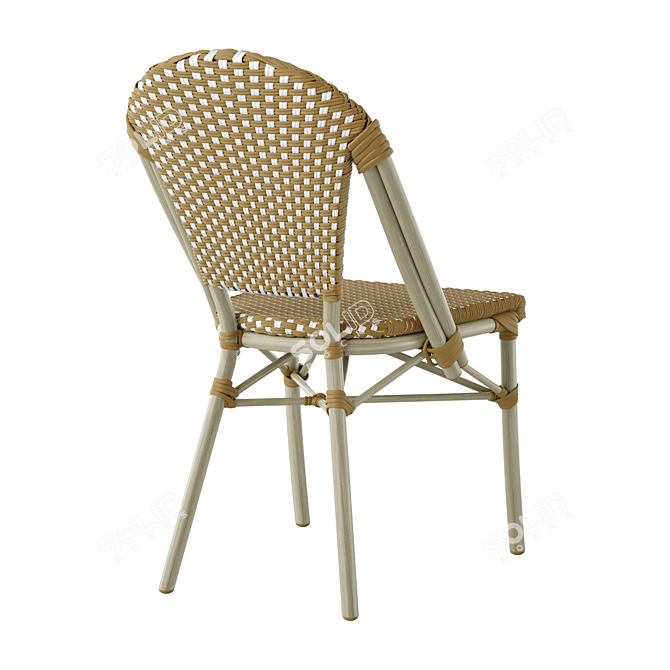 French Bistro Patio Chair 3D model image 2