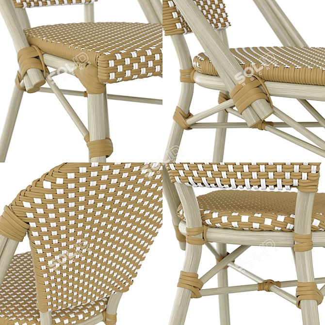 French Bistro Patio Chair 3D model image 5