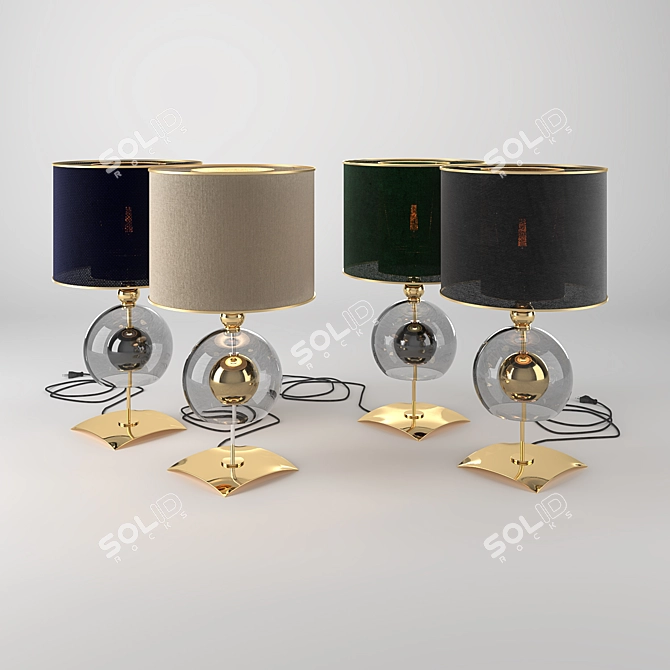 Edison Fabric Glass Table Lamp 3D model image 1