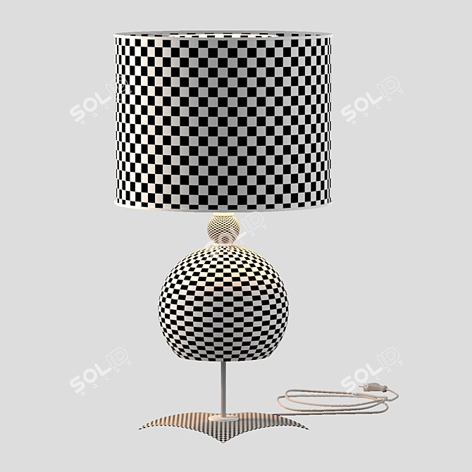 Edison Fabric Glass Table Lamp 3D model image 2