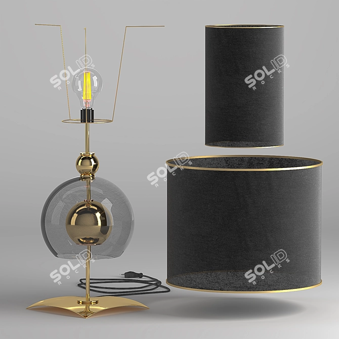 Edison Fabric Glass Table Lamp 3D model image 3