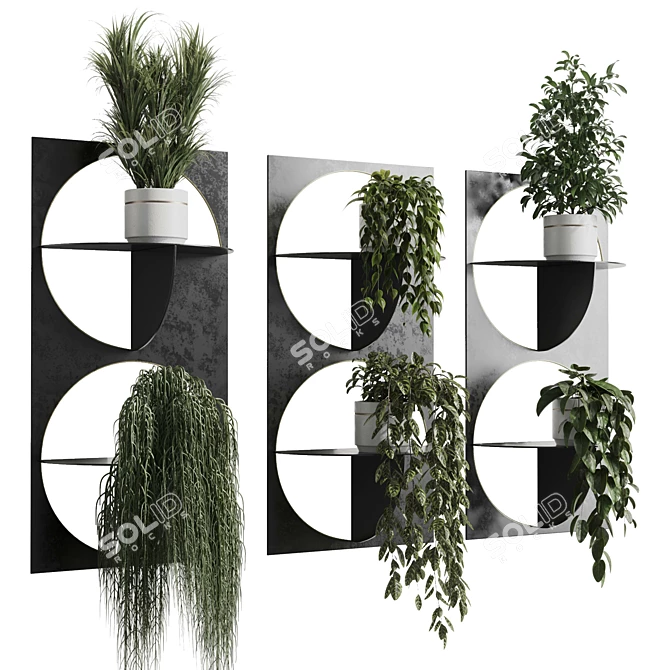 324-Plant Indoor Wall Shelf 3D model image 1