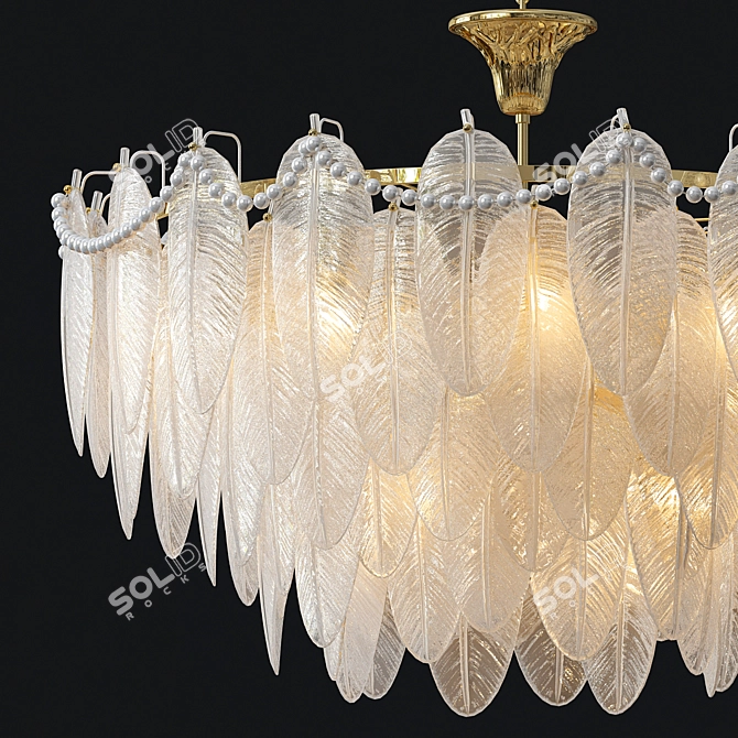 Luxury Crystal Feather Chandelier 3D model image 2