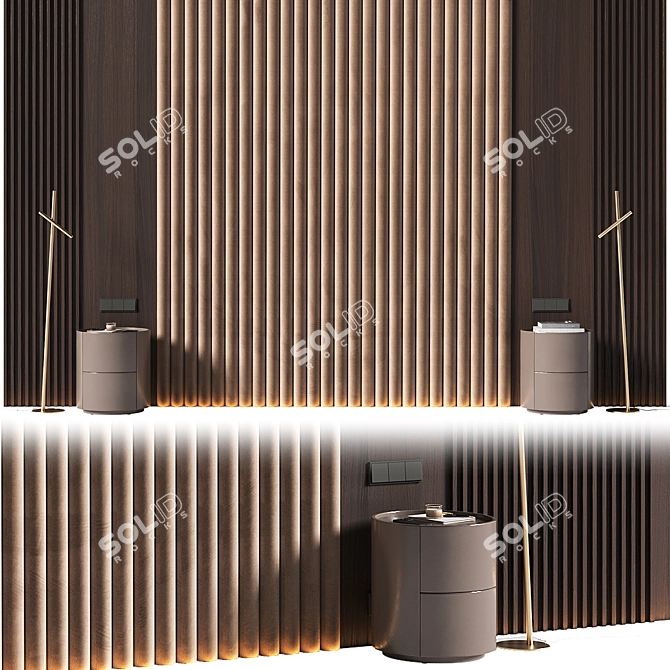 Decorative Bedroom Panel Set 3D model image 1