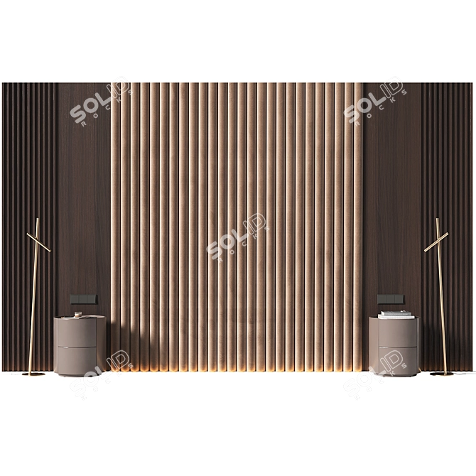 Decorative Bedroom Panel Set 3D model image 5