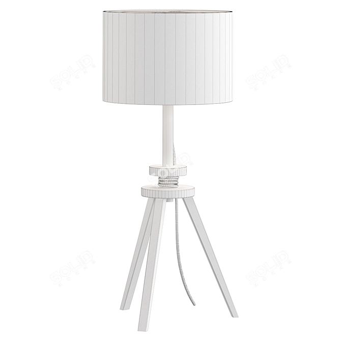 Wooden Table Lamp, Ash/White 3D model image 1