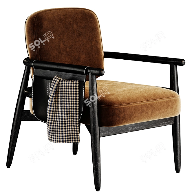 Modern Fabric Armchair with Removable Cover 3D model image 9