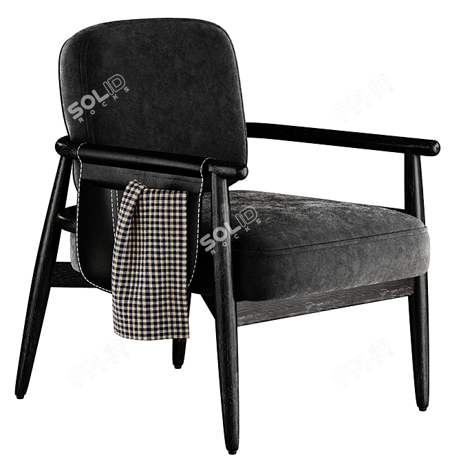 Modern Fabric Armchair with Removable Cover 3D model image 13