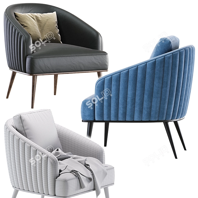 SHELBY Armchair by Cazarina: Modern Elegance 3D model image 7
