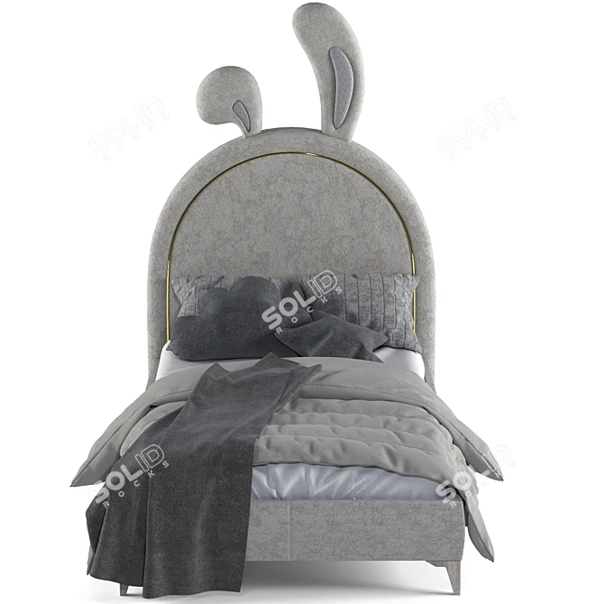 Whimsical Bunny Ears Pet Bed 3D model image 2