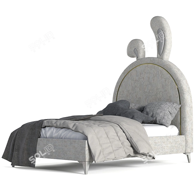 Whimsical Bunny Ears Pet Bed 3D model image 3