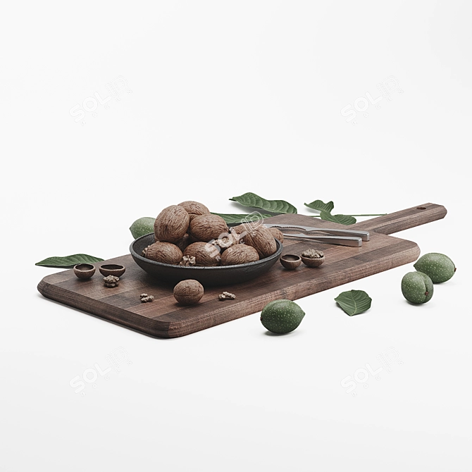 Walnut Medley Set 3D model image 1