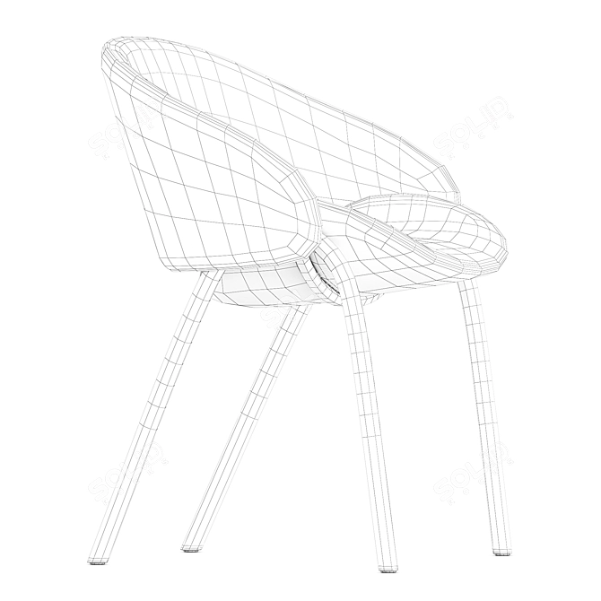 Elegant Folium Dining Chairs 3D model image 5