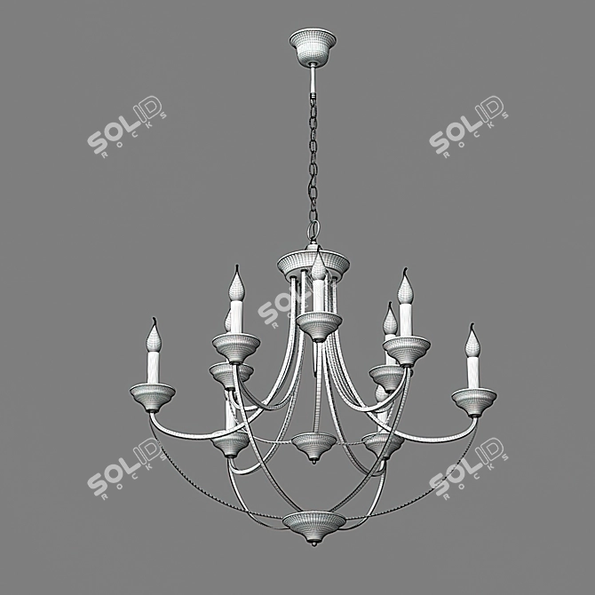 Eurosvet Lazzaro Loft Style Chandelier 8-Light 3D model image 2