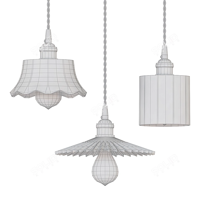 Elegant Glass Pendant Light 3D model image 2