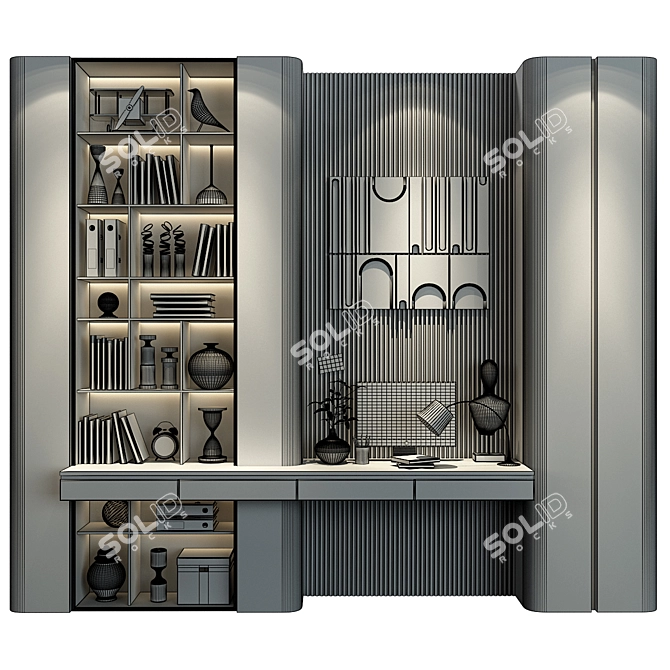 Customizable Wardrobe Composition Set 3D model image 2