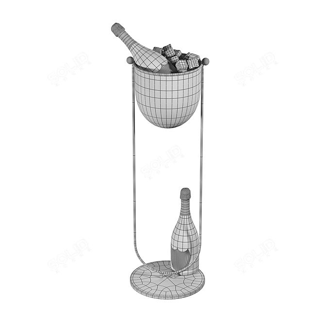 Modern Champagne Bucket Stand Display 3D model image 2