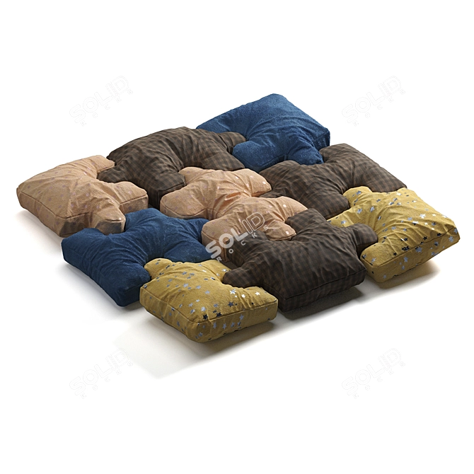 Children's Decorative Pillows Kit 3D model image 2