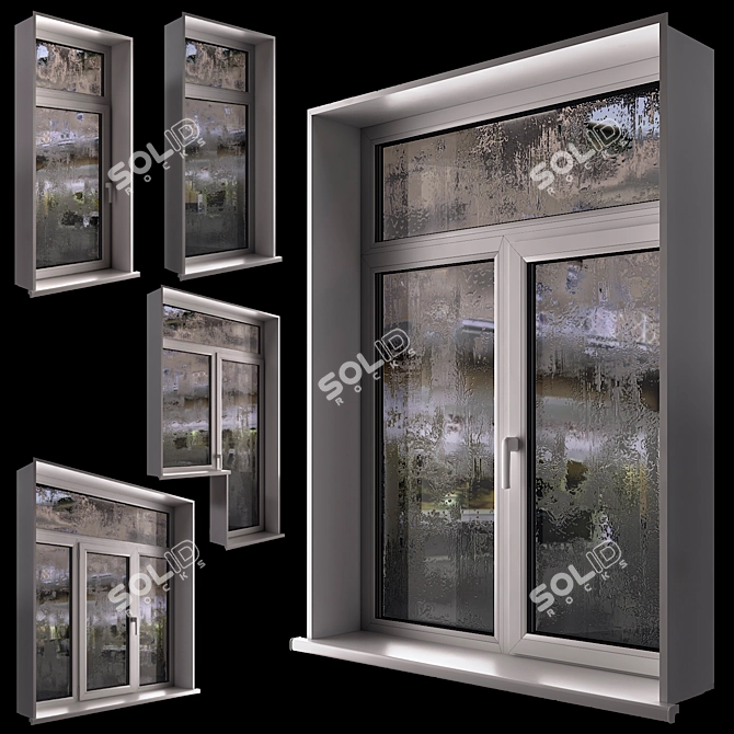 Rain Effect Glass Windows 3D model image 1