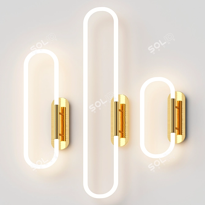 Modern Design Split Wall Lamp 3D model image 2