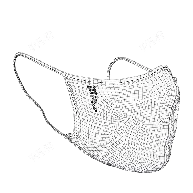 Protective Face Mask (Droplet) 3D model image 2