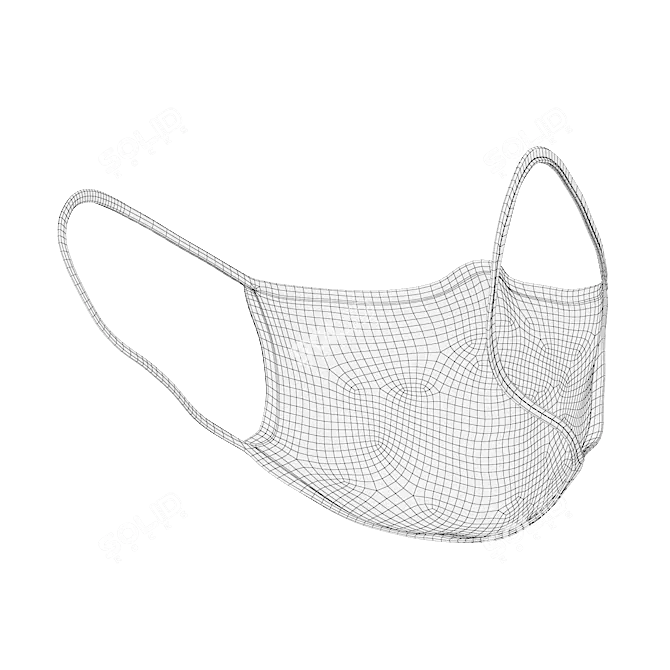 Protective Face Mask (Droplet) 3D model image 6