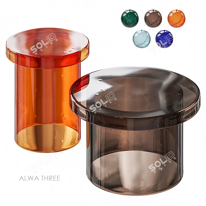 ALWA THREE Glass Coffee Table 3D model image 1
