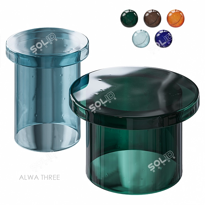 ALWA THREE Glass Coffee Table 3D model image 2