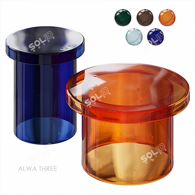 ALWA THREE Glass Coffee Table 3D model image 3