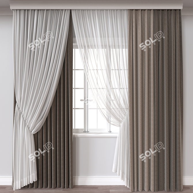 Dual-Render Curtain Model - FBX/Obj 3D model image 1