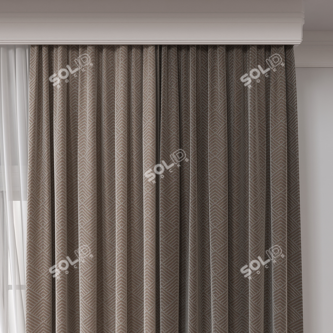 Dual-Render Curtain Model - FBX/Obj 3D model image 2