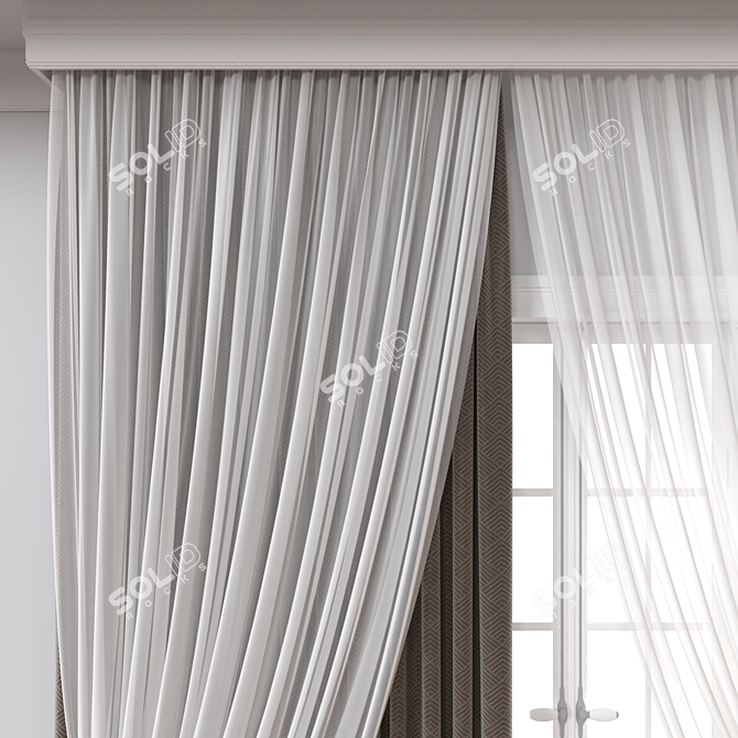 Dual-Render Curtain Model - FBX/Obj 3D model image 3