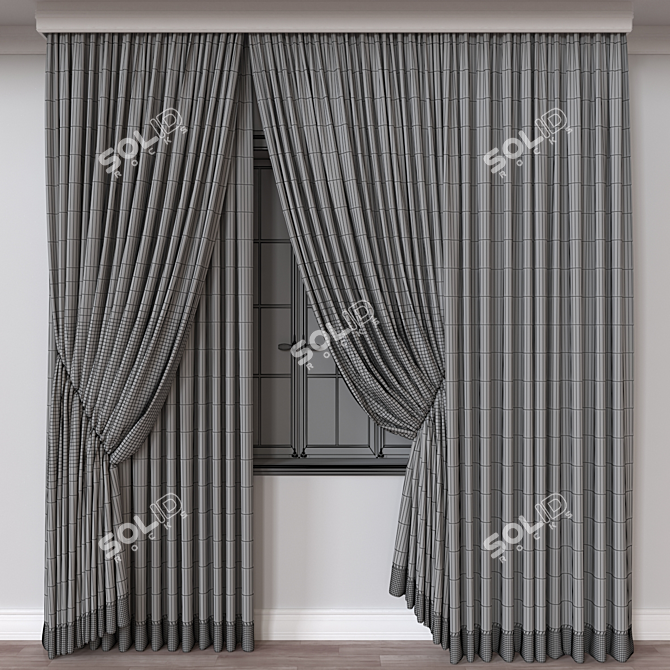 Dual-Render Curtain Model - FBX/Obj 3D model image 4