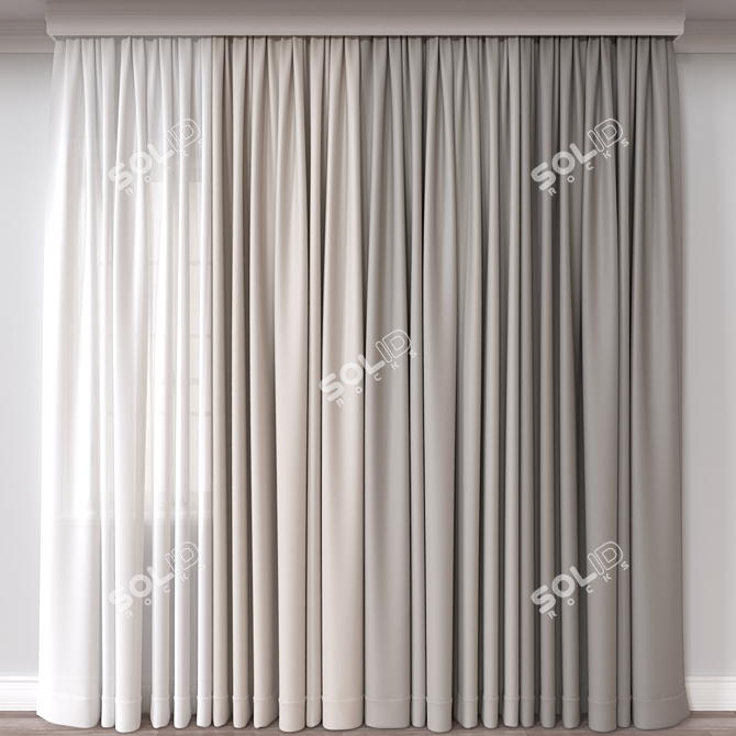 Versatile 3D Curtain Model Mesh 3D model image 1