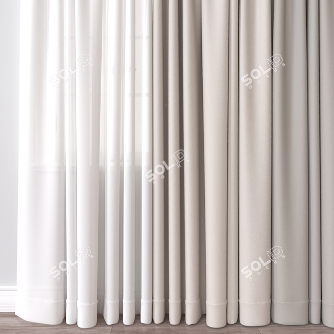 Versatile 3D Curtain Model Mesh 3D model image 2