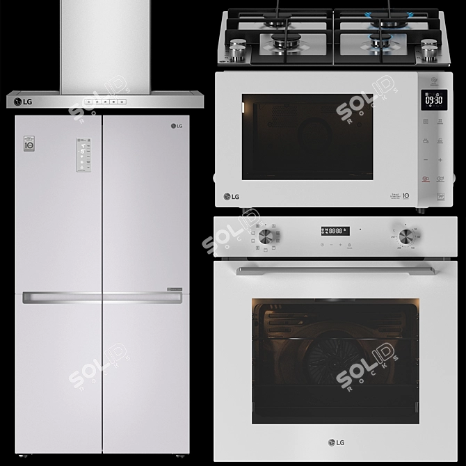 LG Built-In Kitchen Appliances Set 3D model image 1