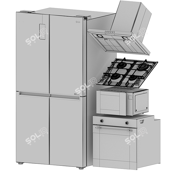 LG Built-In Kitchen Appliances Set 3D model image 7