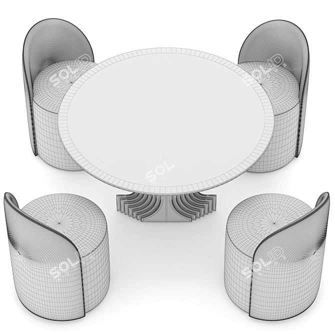  Elegant Strada Dining Set 3D model image 6