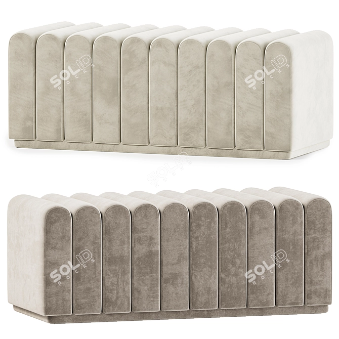 Elegant Bente Soft Seating Bench 3D model image 1