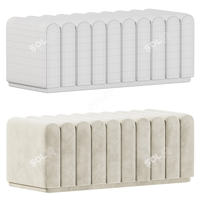 Elegant Bente Soft Seating Bench 3D model image 2