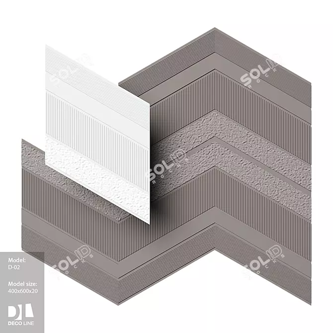 Designer Line Gypsum Panel 3D model image 1