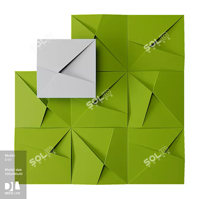 Designer Line Gypsum 3D Panel 3D model image 1