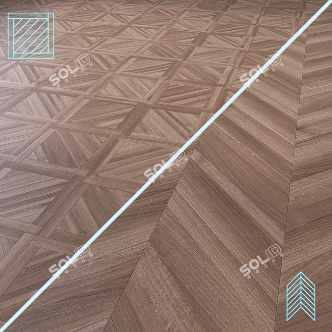 Premium 3D Wood Flooring Model 3D model image 1